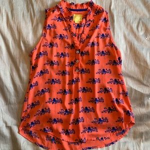Anthropologie Sleeveless Octopus Blouse